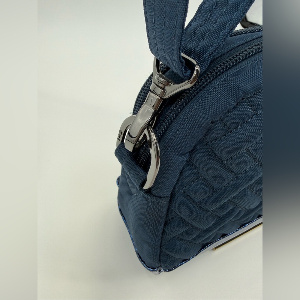 LUG RFID Punter  Quilted Navy Blue & Glitter Crossbody Bag Adjustable Strap - Picture 6 of 15
